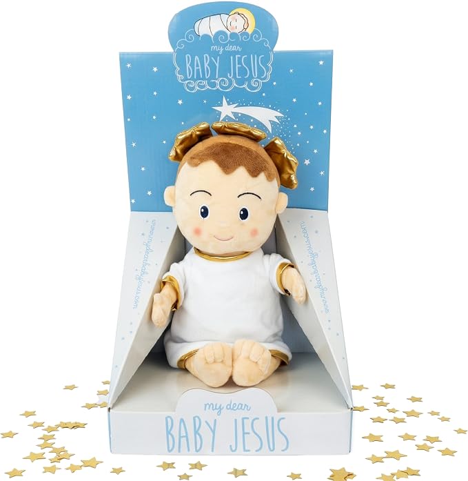 Peluche Niño Jesús 40 cm para Bebé y Niños, Suave y Achuchable para Dormir Rezar y Jugar, Regalo Original Bautizo Nacimiento Navidad, Hipoalergénico Fabricado en España